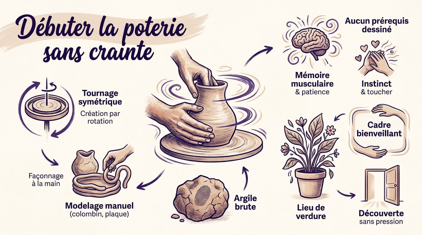 Une main façonnant délicatement de l'argile sur un tour de potier à l'Atelier CRU Marseille